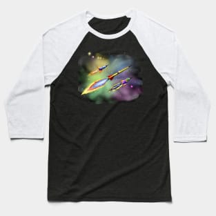 Rockets in Space Baseball T-Shirt